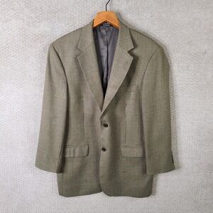 Vintage Gianfranco Ruffini Jacket Men 40R Brown Houndstooth Blazer Cashmere Wool